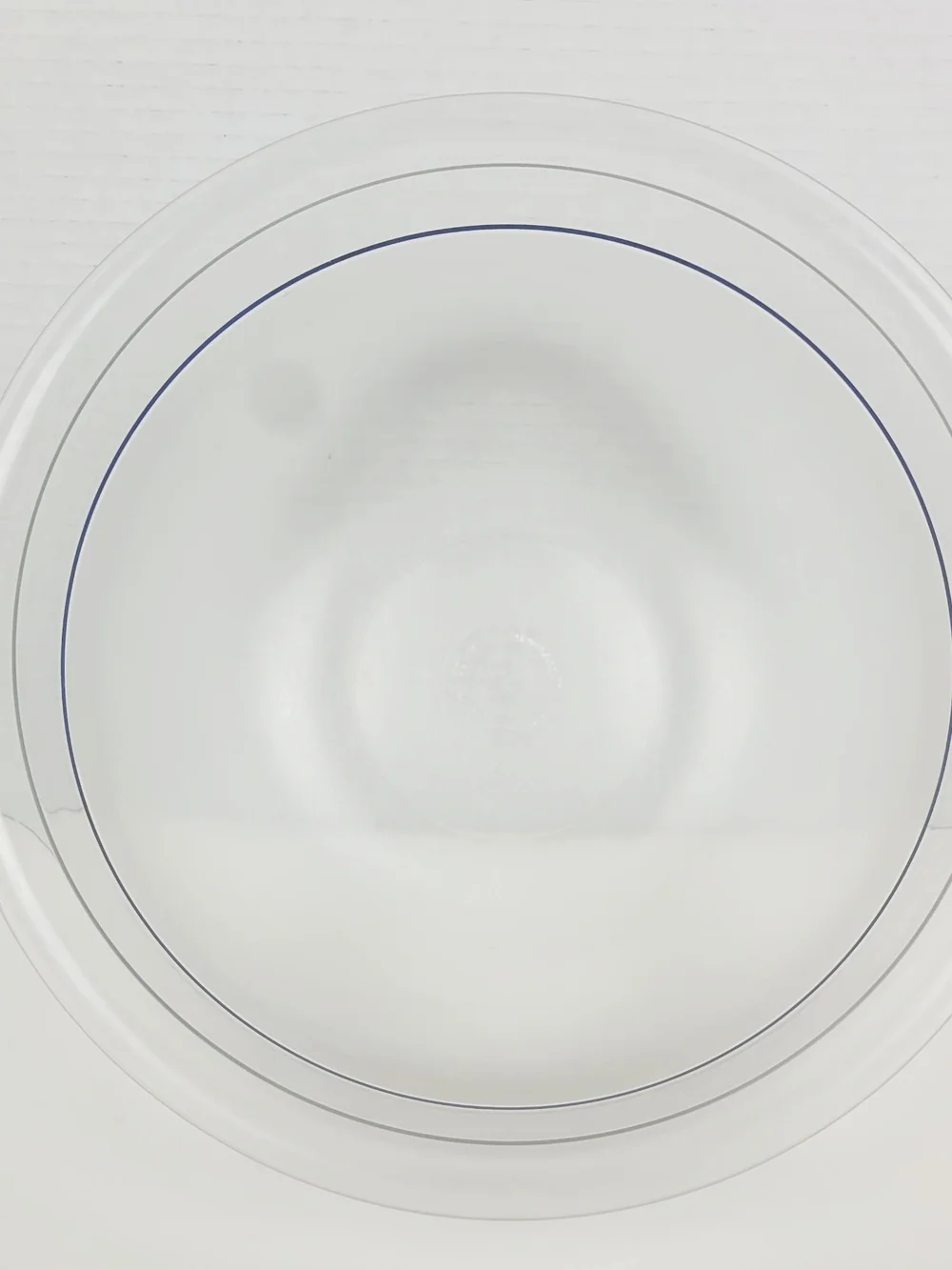 Tupperware 2217B Acrylic Preludio Bowl Clear Blue Stripe 3.5L/4 Qt w/Lid 2676A